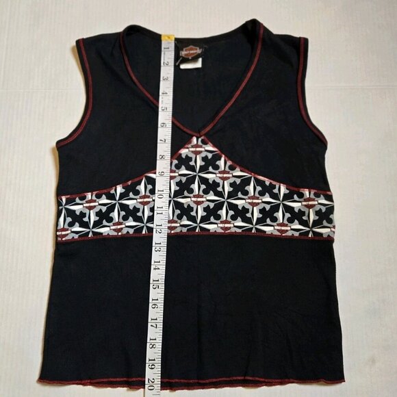 Harley Davidson Tank Top Womens Vintage Sleeveless Medium Logo Black Tee 94554 - Picture 5 of 9